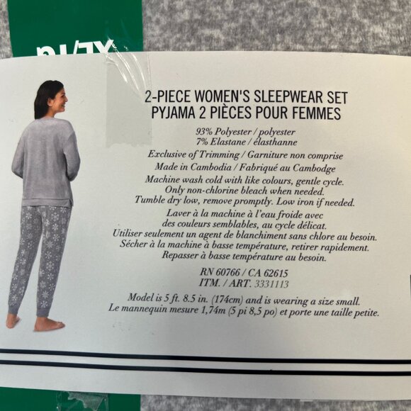 Nautica Women's Grey Snowflake Henley Silky Fleece Pyjama Set - Size XL - NWT - Picture 5 of 5